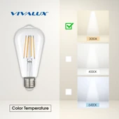 LED лампа филамент 8 W E27 3000 K FLICK VIVALUX - Thumbnail 3