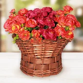 Декоративен букет рози Morsdag 33 см - Thumbnail 1