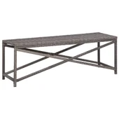 Градинска пейка, 120 см, полиратан, сива - VL46211 - Thumbnail 1