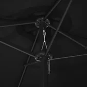 Градински чадър с алуминиев прът, 460x270 см, черен - Thumbnail 5