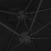 Градински чадър с алуминиев прът, 460x270 см, черен - Thumbnail 6