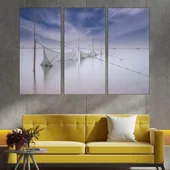 Мрежи  риболовни във водата - картина пано за стена - Thumbnail 2