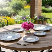 Порцеланов сервиз за хранене 24 части Сини щрихи TOPRAKSAN - Thumbnail 3