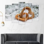 Съединени дървени сърца - картина пано за стена - Thumbnail 3