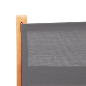 Сгъваеми градински столове 2 бр. сиви евкалипт масив и Textilene - Thumbnail 8