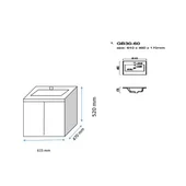 Шкаф за баня с мивка 61 см Милано FORMA VITA - Thumbnail 2