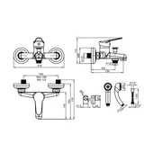 Смесител за вана/душ Enjoy с аксесоари FAYANS - Thumbnail 2