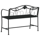 2-местна градинска пейка, 104 см, черна, стомана - VL318831 - Thumbnail 5