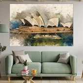 Акварел на операта в Сидни - картина пано за стена - Thumbnail 1