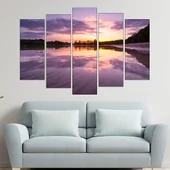 Красив залез над езеро - картина пано за стена - Thumbnail 3