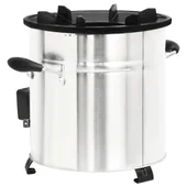 Печка на дърва с USB вентилатор сребриста 35,5x26x28 см инокс - Thumbnail 6