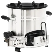 Печка на дърва с USB вентилатор сребриста 35,5x26x28 см инокс - Thumbnail 4