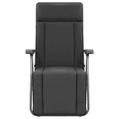 Сгъваеми градински столове с възглавници, 2 бр., сиви - Thumbnail 4