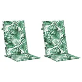 Възглавници за столове  2 бр на зелени листа текстил - VL361244 - Thumbnail 3