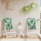 Възглавници за столове  2 бр на зелени листа текстил - VL361244 - Thumbnail 1