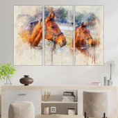 Акварел - Коне - картина пано за стена - Thumbnail 2