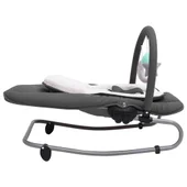 Бебешки шезлонг, антрацит/бяло, стомана - Thumbnail 3