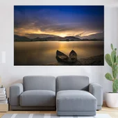 Бряг с лодки по залез - картина пано за стена - Thumbnail 1