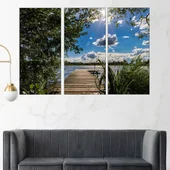 Дървен кей в езеро - картина пано за стена - Thumbnail 2