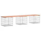 Градинска пейка дизайн габион 203x44x42 см дугласко дърво масив - VL834342 - Thumbnail 5