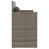 Градинска пейка с възглавници, сив, полиратан - VL365763 - Thumbnail 5