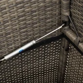 Градинска пейка с възглавници, сив, полиратан - VL365763 - Thumbnail 8