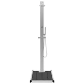 Градински душ с черно корито - стомана 210 см - Thumbnail 4