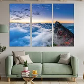 Самотен връх в облаците - картина пано за стена - Thumbnail 2