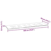 Възглавница за пейка сиво каре 180x50x4 см оксфорд плат - VL314097 - Thumbnail 7