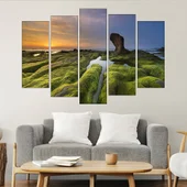 Бряг с обрасли камъни - картина пано за стена - Thumbnail 3