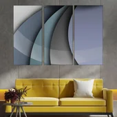 Фон в синьо, сиво и лилаво - картина пано за стена - Thumbnail 2