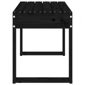 Градинска пейка, черна, 80x38x45 см, борово дърво масив - VL825090 - Thumbnail 4