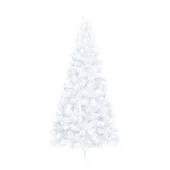 Изкуствена половин коледна елха със стойка, бяла, 240 см, PVC - Thumbnail 3