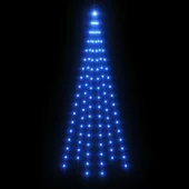 Коледна елха на флагщок, синьо, 108 LED, 180 см - Thumbnail 4