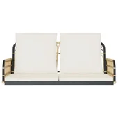 Пейка-люлка с възглавници, 105x58x38 см, полиратан и стомана - VL4009298 - Thumbnail 4