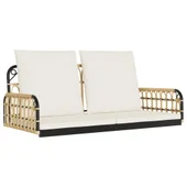 Пейка-люлка с възглавници, 105x58x38 см, полиратан и стомана - VL4009298 - Thumbnail 2