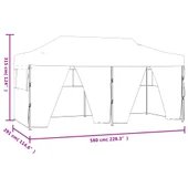 Сгъваема парти шатра 3х6 м с 4 странични стени - синя - Thumbnail 11