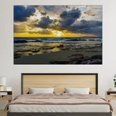Залез над морско крайбрежие - картина пано за стена - Thumbnail 1