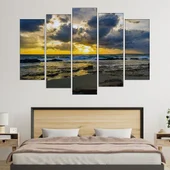 Залез над морско крайбрежие - картина пано за стена - Thumbnail 3