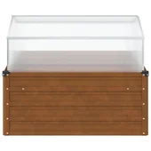 Градинска леха , стомана и алуминий - 100 x 100 x 77 - Thumbnail 4