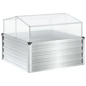 Градинска леха , стомана и алуминий - 100 x 100 x 77 - Thumbnail 8