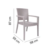 Градински комплект маса с 6 стола кафяв Zeugma Rattan MEVSIM - Thumbnail 3