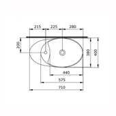 Мивка с отвор за смесител 56x39 см Vessel BOCCHI - Thumbnail 2