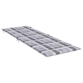 Шалте за шезлонг - сиво каре - 186x58x4 см - Оксфорд плат - VL314172 - Thumbnail 4