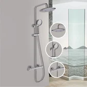 Телескопично тръбно окачване със смесител Соланж хром INTER CERAMIC - Thumbnail 1