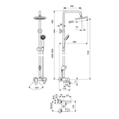 Душ система със смесител за вана/душ B0975AA SevaL VIDIMA - Thumbnail 6