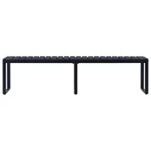 Градинска пейка, 180 см, PS дъска, черна - VL49493 - Thumbnail 2