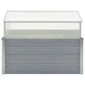 Мини парник с повдигащ покрив, 100x100x85 см,  сив - Thumbnail 1