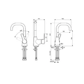 Стоящ смесител за баня с висок тръбен чучур Calista - Vidima - Thumbnail 2