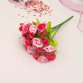 Декоративен букет 21 мини розички 26 см - Thumbnail 3